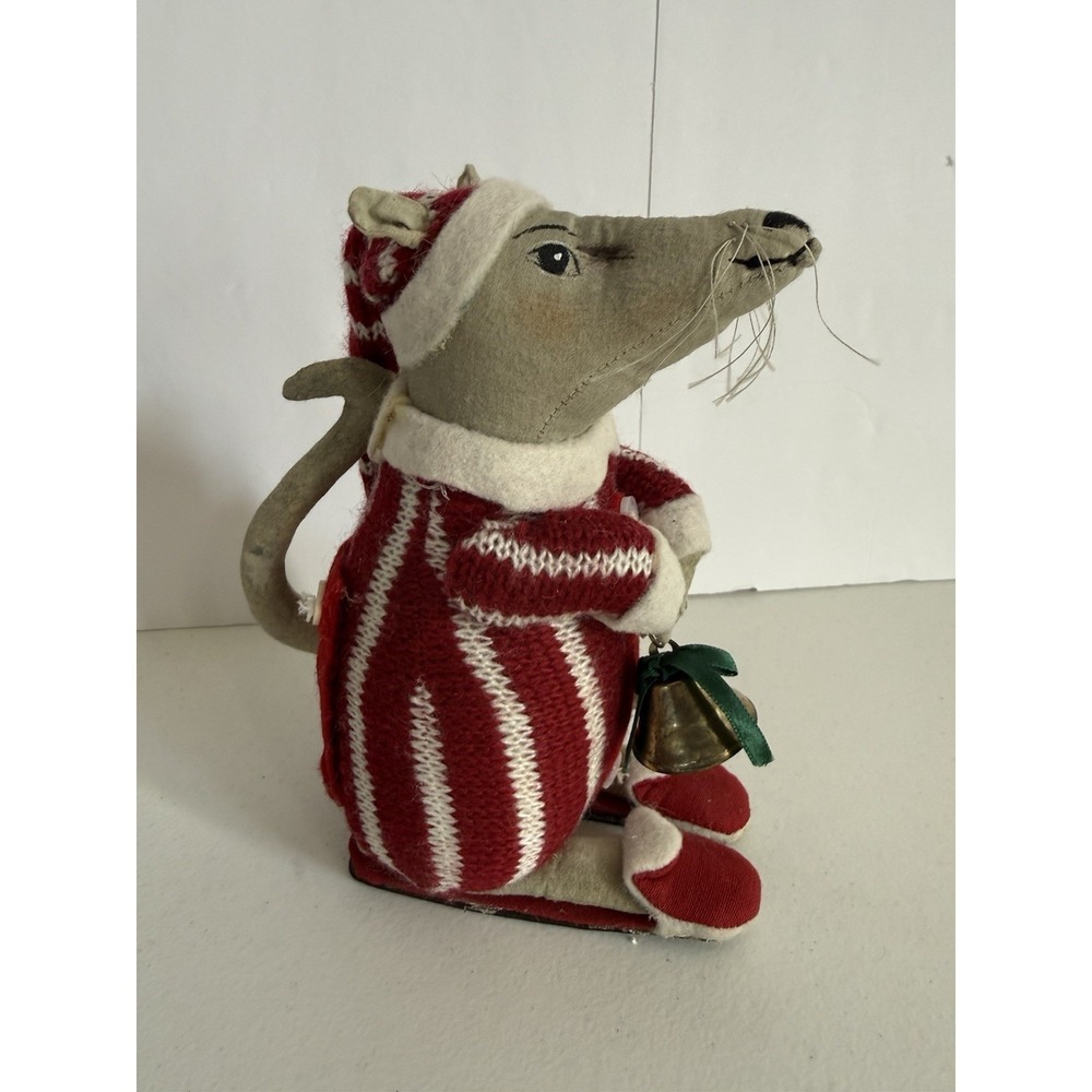 Vintage Joe Spencer Gathered Traditions Christmas Mouse Handcrafted 8" Tall